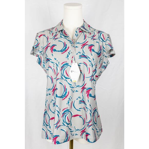 Greg Norman Size M Women's Golf Shirt Multicolor Playdry NWT - Picture 1 of 7